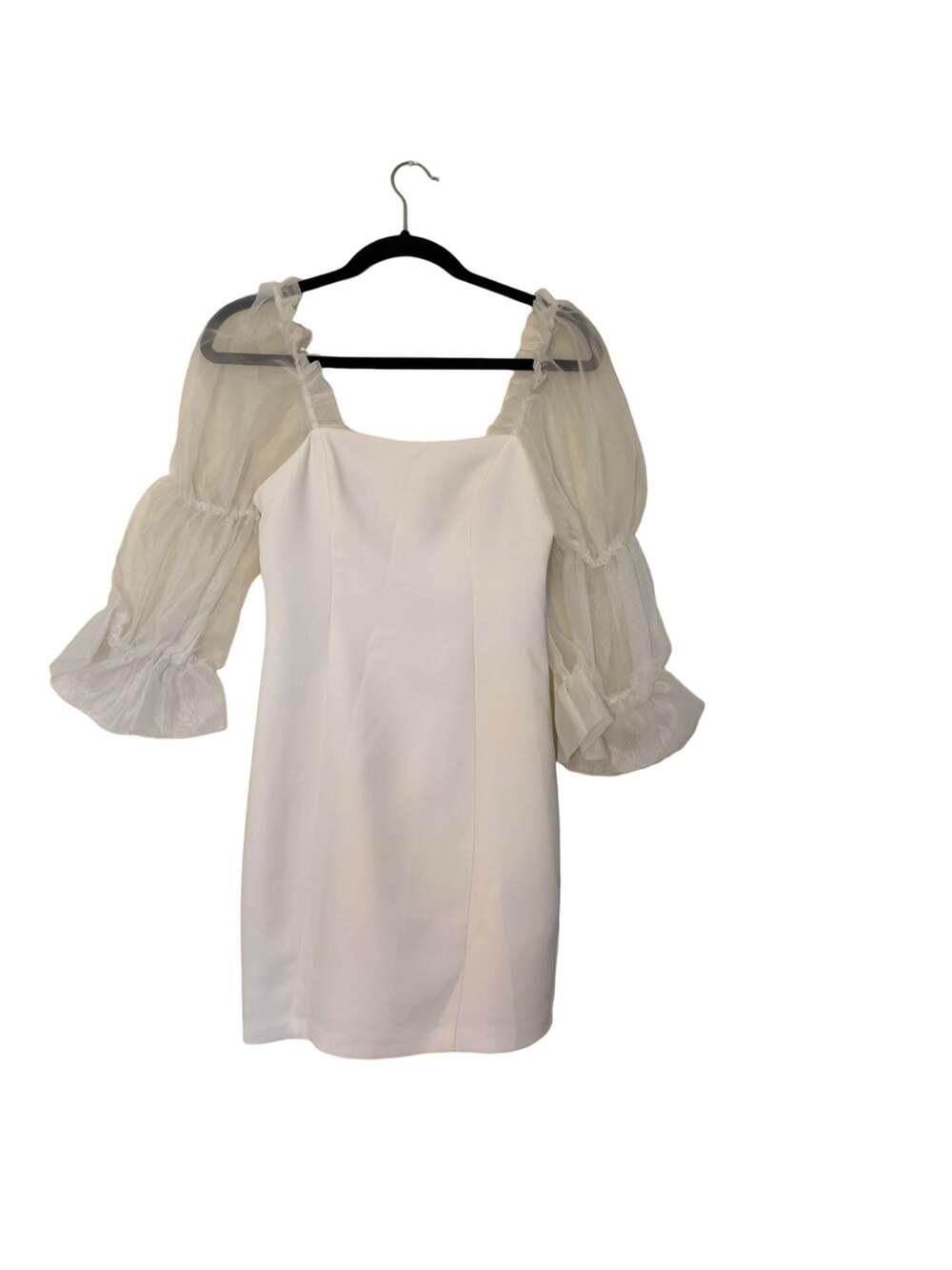 Amanda Uprichard Tia Puff Sleeve Mini Dress in Ivory - Picture 4 of 7